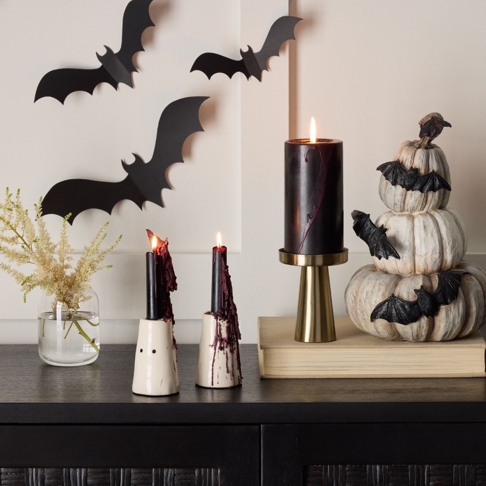 Black & Red Dripping Blood Pillar Candle – by World Market